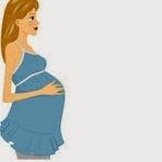 Pregnant-Woman-In-A-Blue-Top-Touching-Her-Baby-Bump-With-Copyspace-On-White-Royalty-Free-Vector-Illustration